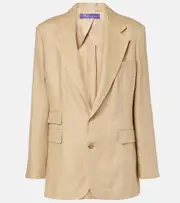[Ralph Lauren Collection] Ralph Lauren Collection Russel silk and linen blazer AU 12 beige