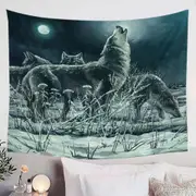 Art Painting Full Moon Wolf Pack Tapestry