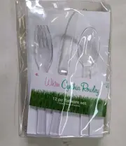 NIP Whim Cynthia Rowley for Target Plastic 12pc Flatware Set 2008 Clear Picnic