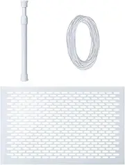 Skimmer Guard Kit, Net Leaf Skimmer Catcher Shield, Protective Spring Action Net System Leaf, 15.3x9.8in Easy Installation, Multi-Purpose Use for Poolside Drainage