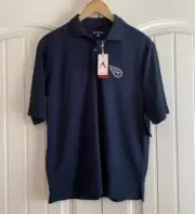 Antigua NWT Men's Tennessee Titans Short Sleeve Polo Navy Size S Pique Xtra-Lite