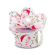 2.5" Wide Happy Snowmen Satin Wired Ribbon - 10 Yards (56113502)
