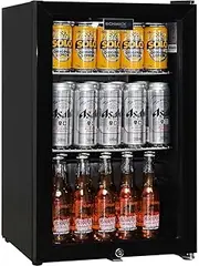 Schmick Tropical Double Glazed Glass Door Bar Fridge, Black