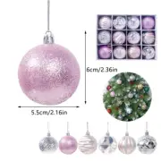 Pink Christmas Tree Baubles 6cm Balls Xmas Tree Hanging Balls Party Decoration