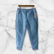 Athleta Apres Ski Jogger, Heron Blue Winter Pants Womens Sz 8P QUILTED New Cozy