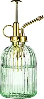 Eidoct Glass Plant Mister Spray Bottle, 7.5" Green Glass Water Spray Bottle with Gold Top Pump Small Watering Can, Small Plant Sprayer Mister for Indoor Outdoor House Plant, Green+Gold (Green+Gold E)