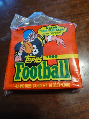 Topps 1990 43 Card Cello Package Football Cards Un-Opened MIP