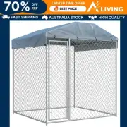 Outdoor Dog Kennel with Canopy Top Large Pet Shelter 193x193x225 cm Waterp 45026