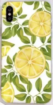 Lemon Leaves Floral Fruit Cute Yellow iPhone 12/11/XR/XS/X/8/7 Phone Case Cover