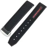 [BANDKIT] Rubber Watchband For Omega Speedmaster 20mm 22mm Watch Strap Stainless Steel Deployment Buckle