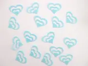 24 EDIBLE CUPCAKE CAKE RICE PAPER TOPPERS BLUE HEARTS (OTHER COLORS AVAILABLE)