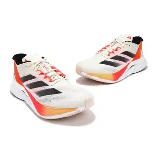 adidas 慢跑鞋 Adizero Boston 12 M 男鞋 象牙白 橘 輕量 避震 中長跑 運動鞋 愛迪達 IG3320