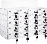 Cell Phone Storage Locker Box, 12/15/20/25/30 Slots Clear Acrylic Cell Phone Cabinet with Keys, Cell Phone Organizers Cell Phones Storage Cabinet, Cell Phone Storage Locker for Classroom Office Exam(2