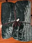 WEST ELM Lush Velvet Wave F/Q Quilt+2 Std Shams-Green-NEW