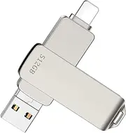 MFi iphoneUSB Stick 512GB,USB C Stick for iPhone,USB Flash Drive Externer Memory,3 in 1 Memory Stick, USB for iPhone/iPad/Android Handy/Laptop/PC