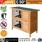 Rabbit Hutch 2 Storey Wooden Large Metal Run Cage Guinea Pig Chicken Coop House