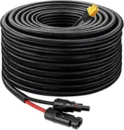 MOOKEERF Solar to XT60 Cable 10AWG 50FT Solar Connector to XT60 Adapter Cable for Solar Panel to Battery RV Portable Power Station Solar Generator - 50 Foot