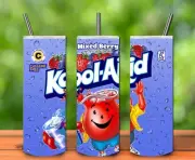 KOOL-AID MIXED BERRY 20oz Skinny Insulated Custom Tumbler Lid Straw