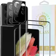 2 Pack Galaxy S21 Ultra Real Glass Screen Protector with Fingerprint Sensor Hole