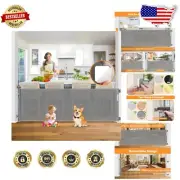 Retractable 100-Inch Baby Gate: Easy No-Drill Barrier for Kids and Pets