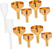 Homoyoyo Precision Crafted Metal Funnels Small Mini Funnels for Narrow Bottles Perfume Oils Water Set of 10