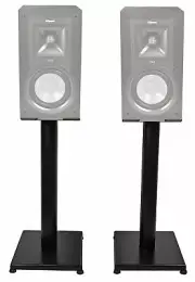 Black 21” Steel Bookshelf Speaker Stands For Klipsch KB-15 Bookshelf Speakers