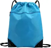 Sonicefit Drawstring Backpack Bag,Waterproof Back Sack Sport Gym Sackpack Bag Basketball Bag,Leisure Hiking Bag Travel Camping Bag Swim Bag with Zip Pocket Shoulder Thick Straps