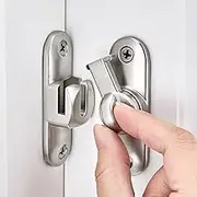 Silvery Barn Door Latches,90/180 Degree Gate Lock,Flip Gate Latches Hardware,Zinc Alloy Right Angle Door Lock Latch,Door Security Sliding Door Latch Lock for Cabinets,Bathroom