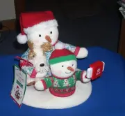 Hallmark Jingle Pals Cozy Christmas Selfie Plush Animated Snowmen Puppy TESTED