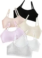 [Herepai] Big Girls' Adjustable Training Bra Cotton Bras Wireless Light Padded 10-16 Years