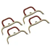 4Pcs 10.6" Arch Metal Purse Frames with Square Handle, Bronze