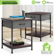 2 Pack[MDF TABLETOP+CLOTH DRAWER]Open Storage Shelf Nightstand Bedside End Table