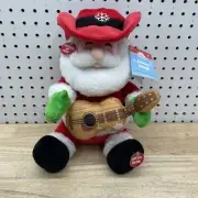 Cuddle Barn Animated Cowboy Kringle Santa 11” Plush Sings “On The Sleigh Again”