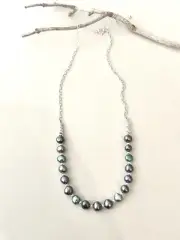 Lustrous Peacock Freshwater Pearl Sterling Silver Necklace Sundance Treasures