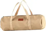 Leefasy Tent Pegs Storage Bag for Camping and Gardening, Light Brown