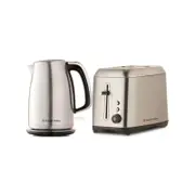 Russell Hobbs Carlton 1.7L Kettle and 2 Slice Toaster Set - Brushed Stainless Steel
