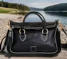 DOONEY & BOURKE LARGE FLORENTINE LEATHER SAVANNAH SATCHEL BAG W/TASSELSNWT!