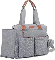 Diaper Bag Tote,Large Diaper Bag with Pacifier Case & Changing Pad,Waterproof Baby Bag with Shoulder Straps & Stroller Straps for Mom Dad