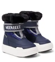 [Moon Boot Kids] Moon Boot Kids Junior Park Strap faux fur-trimmed snow boots UK 12.5 blue