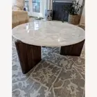 WHITE QUARTZ COFFEE TABLE/Round Agate Table / Handmade Center Dining Table Decor