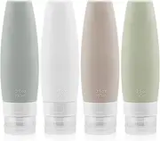 4 PCS Travel Bottles 90ml Leakproof Silicone Refillable Travel Containers Squeezable Containers for Shampoo Lotion Soap Multicolor One Size