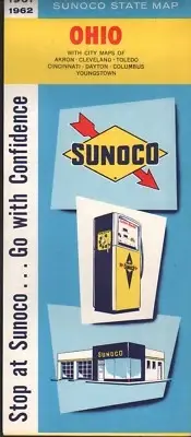 1961 Sunoco Road Map: Ohio NOS