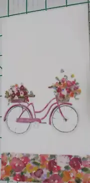 Three Decorative Hostess Napkins for Decoupage "Spring Bicycle"