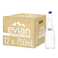 在飛比找樂天市場購物網優惠-Evian 氣泡天然礦泉水 750毫升 X 12入
