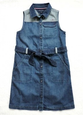 Tommy Hilfiger Big Girl's Belted Denim Dress Size: 12