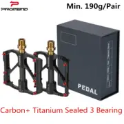 Promend 190g Titanium Carbon Bicycle Pedals MTB Road Bike Pedals 3 Bearing 9/16"