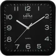 Design Plastic Wall Clock, Square, Arabic Numerals, Black, Quartz Movement Sweep