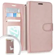 GSA Leather Flip Wallet Case for Samsung Galaxy A20/A50 - Rose Gold
