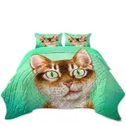 Cute Painted Cat Handsome Ginger Kitten Coverlet