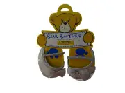 BUILD A BEAR CLEAR PLASTIC HEELED DRESS SHOES W/ SILVER SPARKLE BOW--NEW